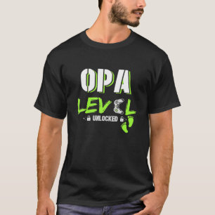 Mens Gaming Opa Level Unlocked Gamer Levelled Up F T-Shirt