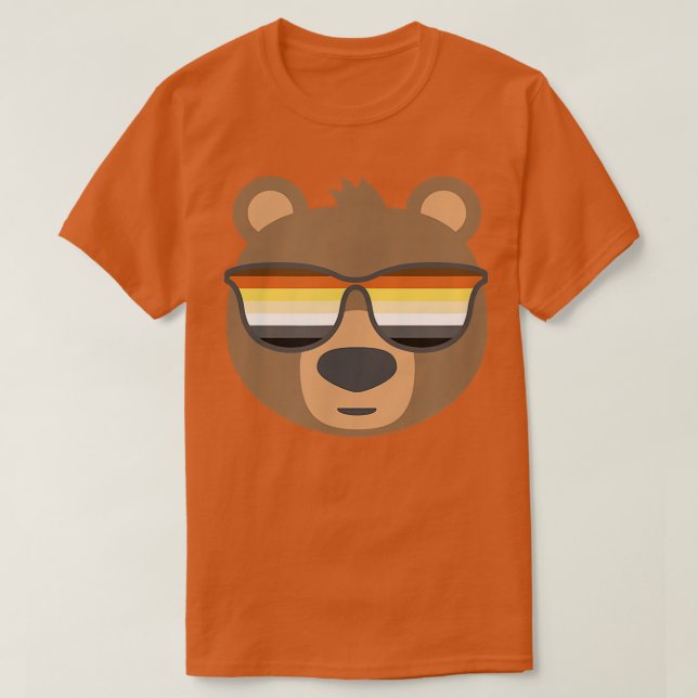 Mens Gay Bear Wearing Bear Pride LGBTQ Flag Sungla T-Shirt (Design Front)