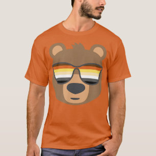Mens Gay Bear Wearing Bear Pride LGBTQ Flag Sungla T-Shirt