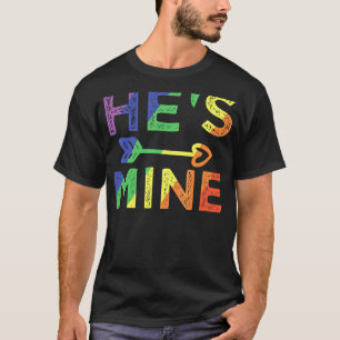 Mens Gay Couple Matching He's Mine Lgbt Pride T-Shirt