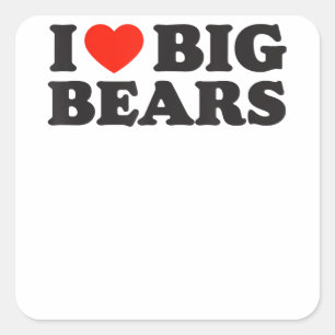 Mens Gay Cruising I LOVE BIG BEARS Gay Pride Parad Square Sticker