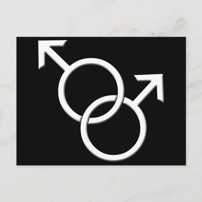 Men's Gay Pride Postcards Same-Sex Love Cards (Front)