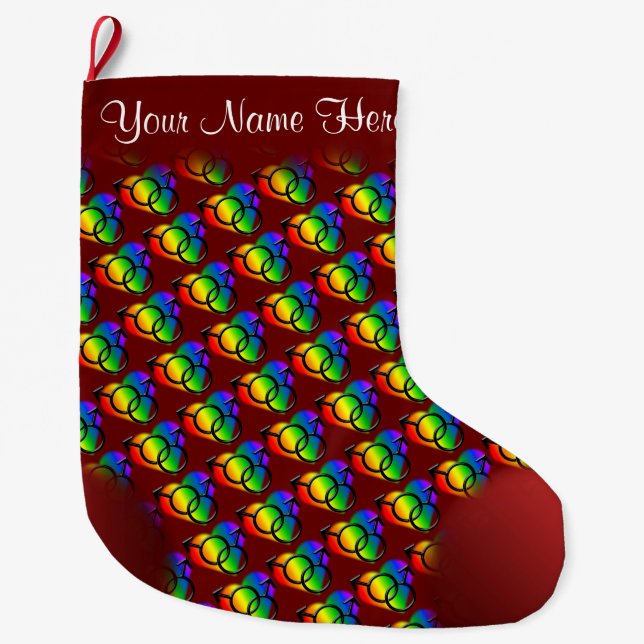 Men's Gay Pride Stocking Personalise Love Stocking (Front)