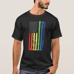Mens Gay Pride Usa Flag Lgbtq Month Supporter Gr T-Shirt
