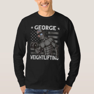 Mens George Weightlifting Washington Bro 4th of Ju T-Shirt