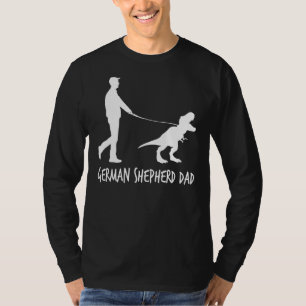 Mens German Shepherd Dad Dinosaur Gsd Owners  Fath T-Shirt