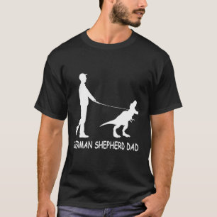 Mens German Shepherd Dad Dinosaur Gsd Owners T-Shirt