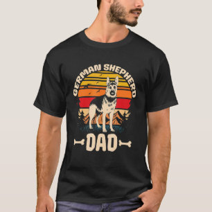 Mens German Shepherd Dad - Dog Lover Retro Vintage T-Shirt