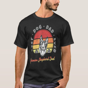 Mens German Shepherd Dad Retro Sunset - Best Dog D T-Shirt