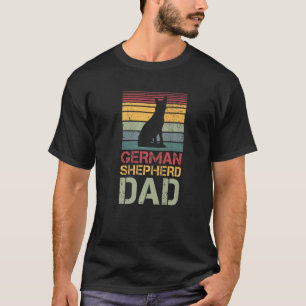 Mens German Shepherd Dad Vintage Dog Dogs Paw Paws T-Shirt