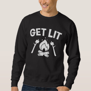 Mens Get Lit Campfire Camping Sweatshirt