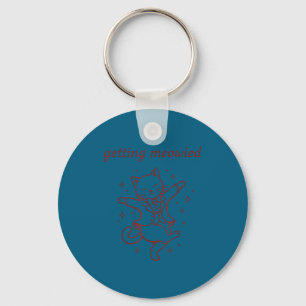 Mens getting meowied cat wedding funny bride groom key ring