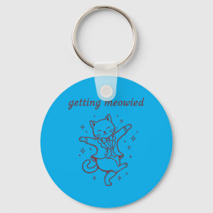 Mens Getting Meowied Cat Wedding Funny Bride Groom Key Ring