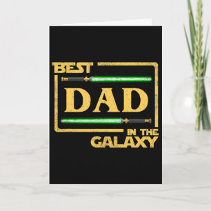 Mens Gift Best Dad In Galaxy Fathers Day Card