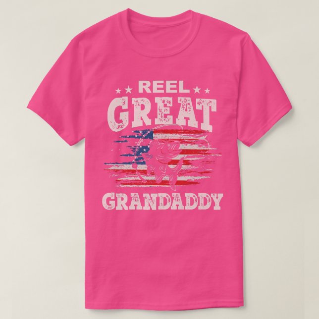 Mens Gift For Fathers Day Tee  Fishing Reel Great  (Design Front)