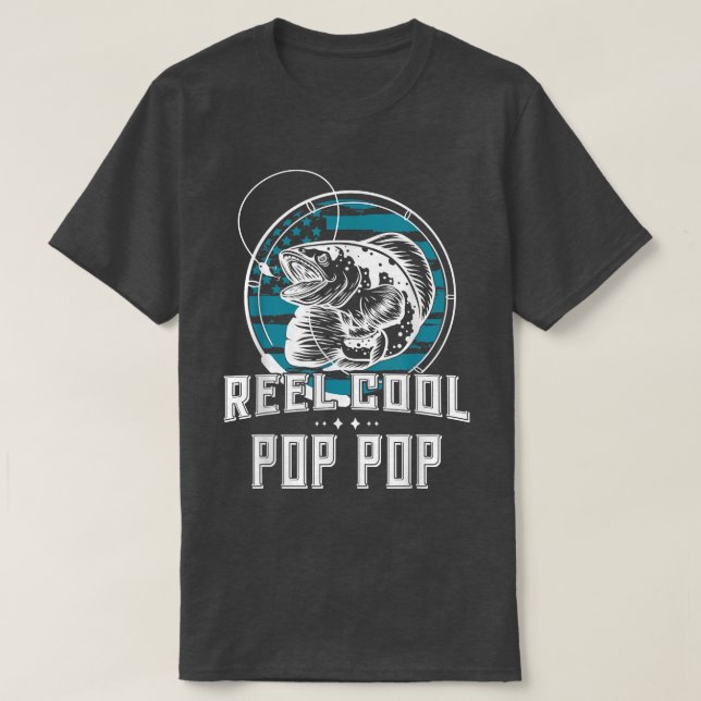 Mens Gift For Fathers Day TeeReel Cool Pop Pop Fis T-Shirt (Design Front)