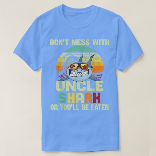 Mens Gift Tee For UncleDont Mess With Uncle Shark  (Design Front)