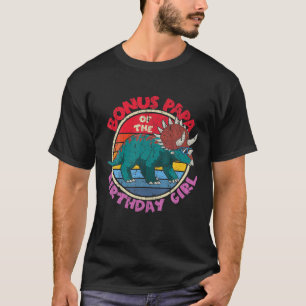Mens Girl Birthday I Bonus Papa I Triceratops I Fa T-Shirt