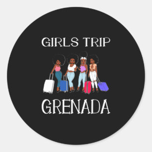 Mens girls trip grenada womens bachelorette classic round sticker