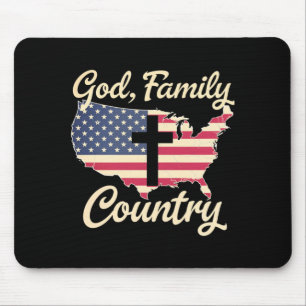Mens God Family Country Christian Patriot Usa Mouse Pad