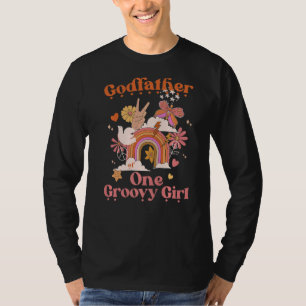 Mens Godfather Of One Groovy Girl Boho Hippie Retr T-Shirt
