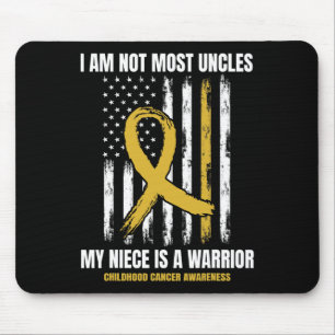 Mens Gold Childhood Cancer Awareness Niece Uncle A Mouse Pad