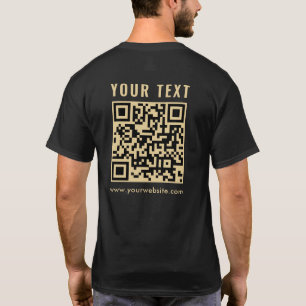 Mens Gold Scan Me QR Code Double Sided Print T-Shirt