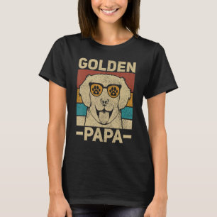 Mens Golden Papa Dog Dad Pet  Owner Vintage Golden T-Shirt