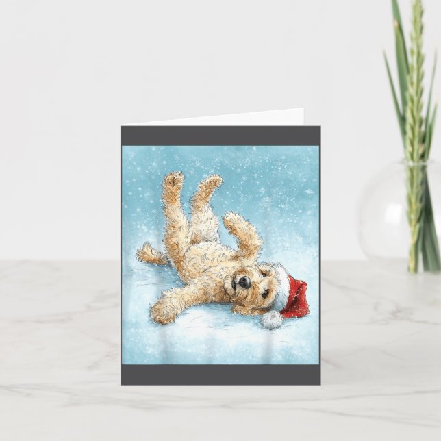 Mens Goldendoodle Dad Christmas  Card (Front)