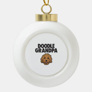 Mens Goldendoodle Grandpa Doodle Papa Cute Goldend Ceramic Ball Christmas Ornament