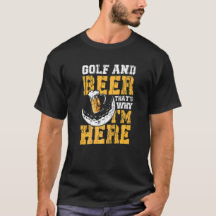 Mens Golf And Beer Pro Green Sport & Fun Drinking T-Shirt