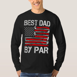 Mens Golf Best Bonus Dad By Par Golfer American Fl T-Shirt