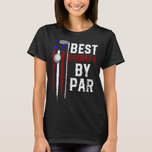 Mens Golf Best Grumpa By Par Grandpa Golfer Flag A T-Shirt