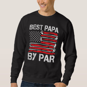 Mens Golf Best Papa By Par Dad Golfer American Fla Sweatshirt