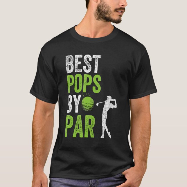 Mens Golf Best Pops By Par Grandpa Golfer Father's T-Shirt (Front)