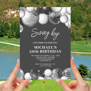 Men's Golf Partee 50th Birthday Invitation