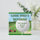 Mens Golf  Retirement Invitations TEMPLATE (Standing Front)