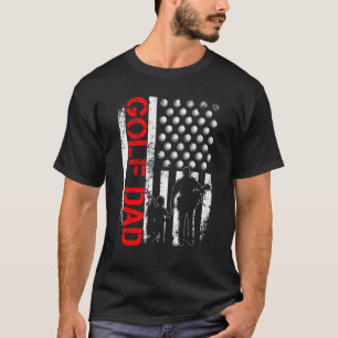 Mens Golf Us American Flag For Patriotic Dad Fathe T-Shirt