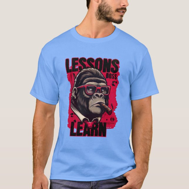Men's Gorilla Boss Lessons Learn Basic T-Shirt (Front)