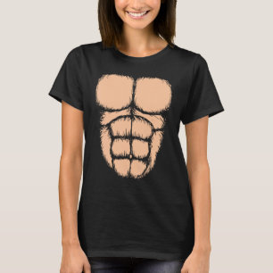 Mens Gorilla Chest Muscles Six Pack T-Shirt