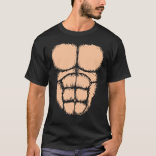 Mens Gorilla Chest Muscles Six Pack T-Shirt