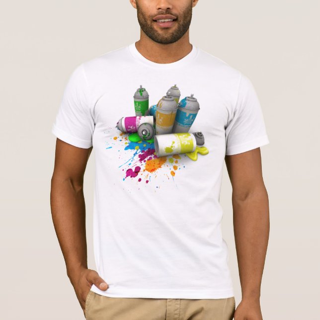 Men's Graffiti Spray Paint Cans T-Shirt (Front)
