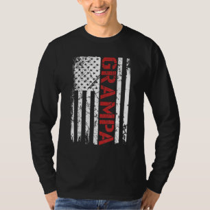 Mens Grampa Vintage Us American Flag For Dad Pap T-Shirt