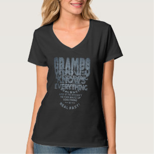 Mens Gramps Knows Everything Dad Grandpa T-Shirt