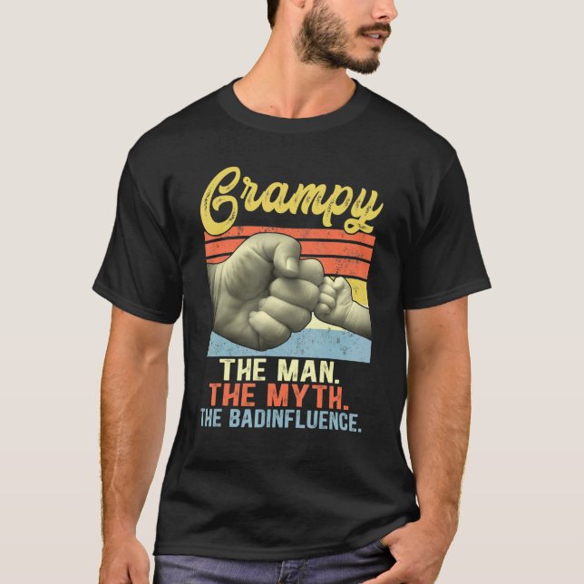 Mens Grampy The Man The Myth The Bad Influence Fat T-Shirt (Front)