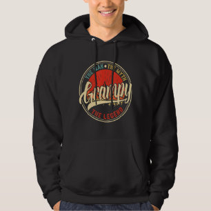 Mens Grampy The Man The Myth The Legend Retro Fath Hoodie