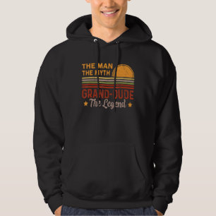 Mens Grand Dude The Man Myth Legend Retro Grandpa Hoodie