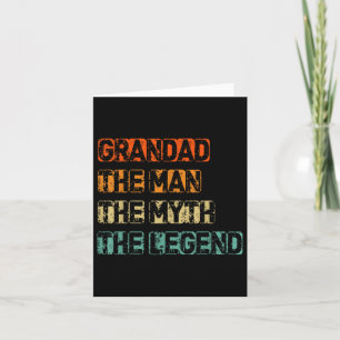 Mens Grandad Man The Myth Legend Fathers Day Card