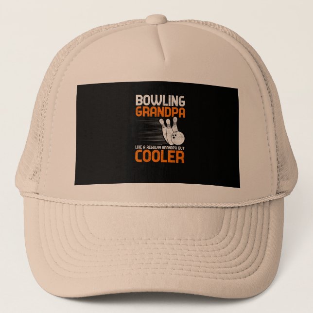 Mens Granddad - Bowling Grandpa like a Regular Gra Trucker Hat (Front)