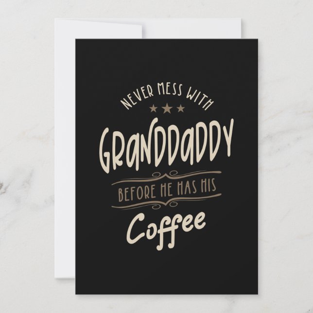 Mens Granddaddy Coffee Grandpa Gift Invitation (Front)
